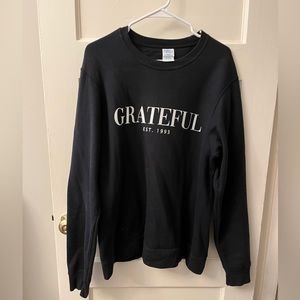 ‘Grateful’ Oversized Black Sweater